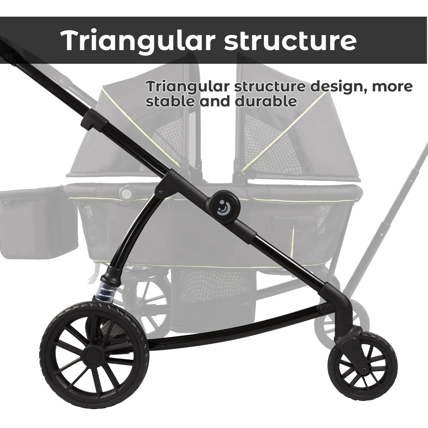 Unisex 2-Seat Wagon Stroller Folding Baby Stroller with Adjustable Canopy, 6 Months - 5 Years Old