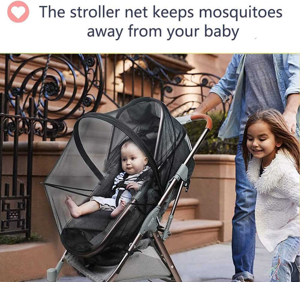 Stroller Bug Net, Universal Mosquito Net for Stroller, Unique Double Zipper Design-Great Accessories for Baby Stroller-Easy to Install and Portable-Fit for Graco Strollers, Car Seat,Bassinet,Cradle
