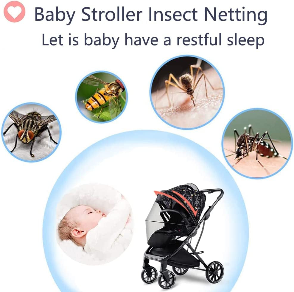 Stroller Bug Net, Universal Mosquito Net for Stroller, Unique Double Zipper Design-Great Accessories for Baby Stroller-Easy to Install and Portable-Fit for Graco Strollers, Car Seat,Bassinet,Cradle