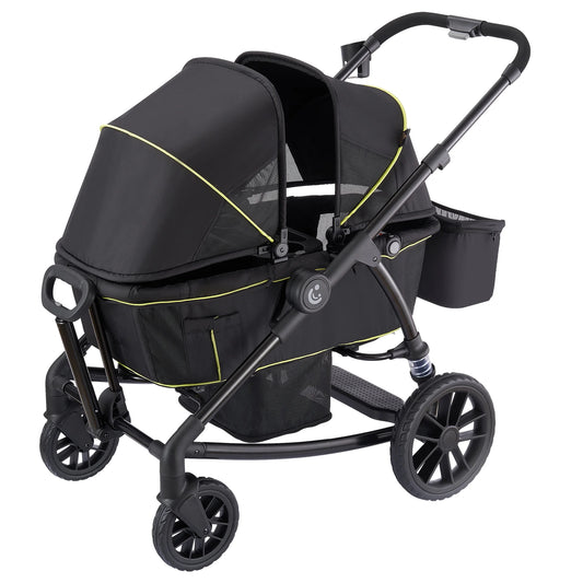 Unisex 2-Seat Wagon Stroller Folding Baby Stroller with Adjustable Canopy, 6 Months - 5 Years Old